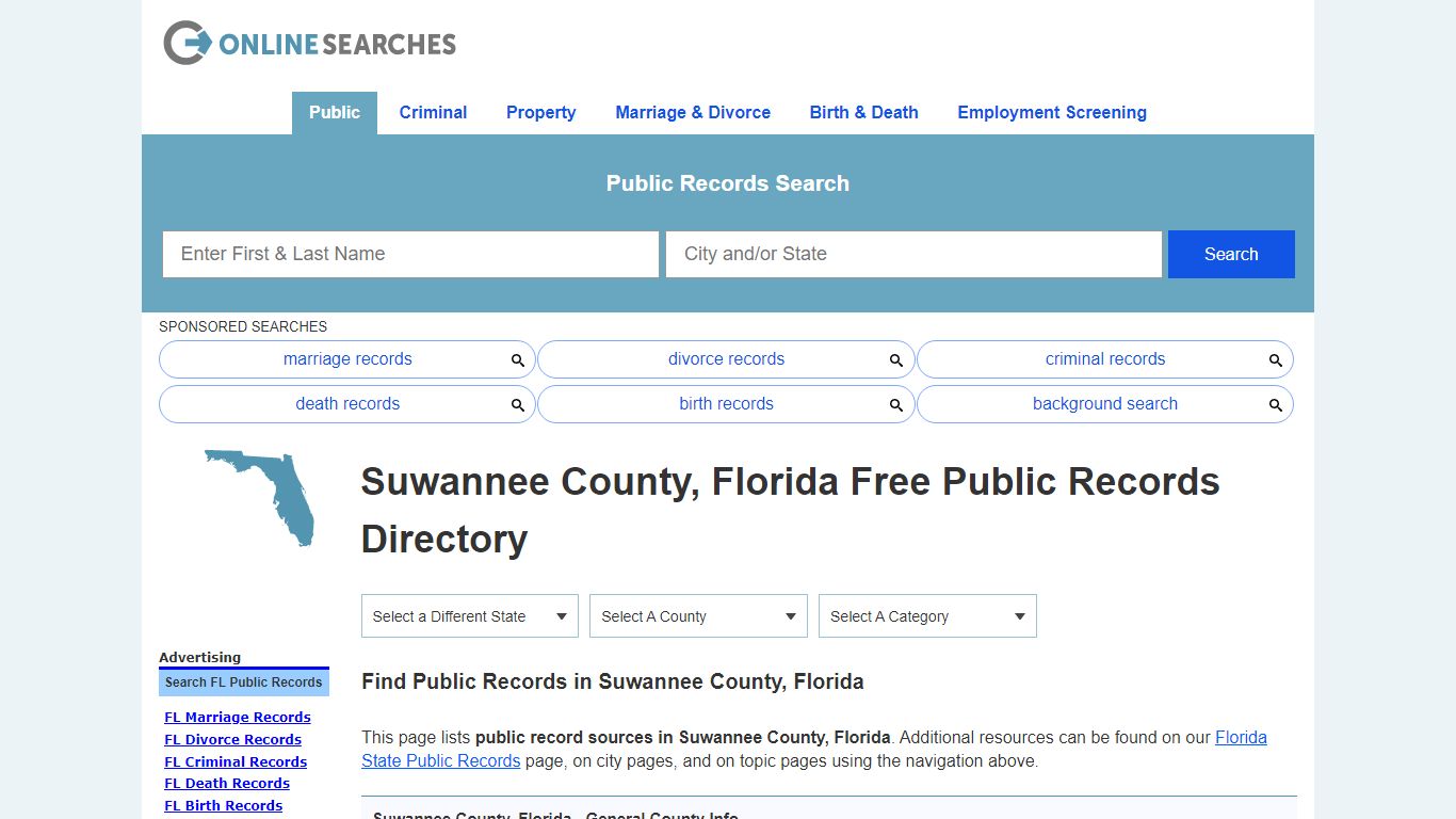 Suwannee County, Florida Public Records Directory